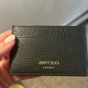 Jimmy Choo Black Leather Card Holder